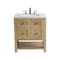 James Martin Vanities Breckenridge 30in Single Vanity, Light Natural Oak w/ 3 CM Carrara Marble Top 330-V30-LNO-3CAR - alternate 1